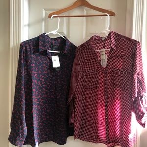 Lot of 2 NWT Sz Large Button Down Blouses